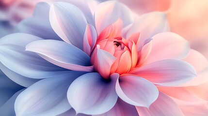 Fototapeta premium Pastel Dahlia Close-up, Soft Focus, Garden Bloom, Springtime, Floral Design