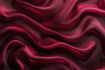 Fototapeta premium Luxurious crimson silk with flowing waves and soft highlights, showcasing elegance and depth in texture and color