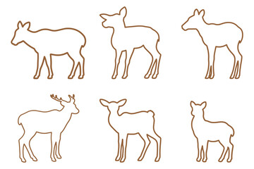 Deer Outline Icon Set