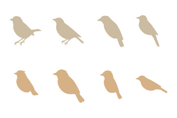 Finch Silhouette Icon Set
