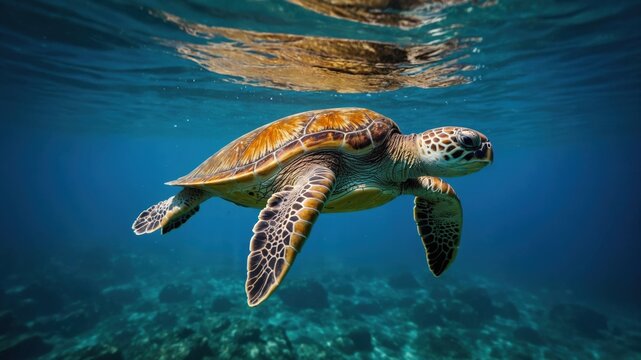 Sea Turtle Underwater,Ocean Wildlife,Marine Animal