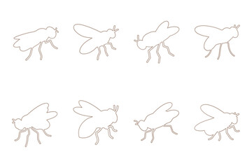 Fly Outline Icon Set