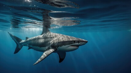 Great White Shark Underwater,Ocean Wildlife