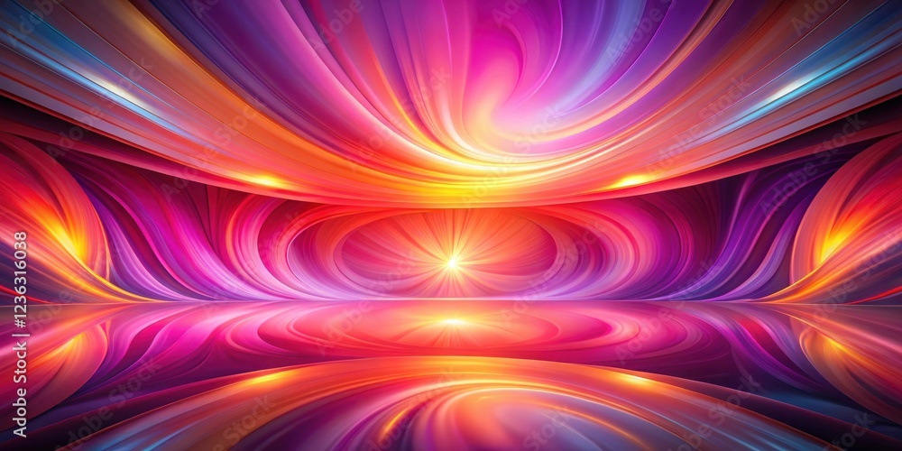 Aufkleber abstract swirling colors create an otherworldly landscape with a radiant glow at the center, a mesme