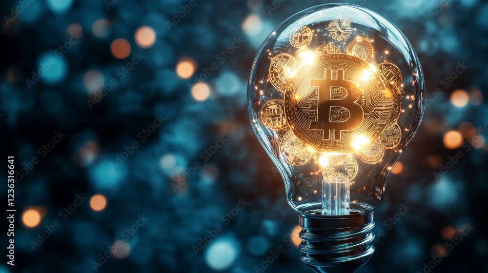 Aufkleber illuminating the future of cryptocurrency the rise of bitcoin digital world graphic representation a