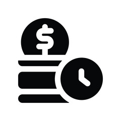 time is money solid icon. vector icon for your website, mobile, presentation, and logo design.