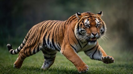 Naklejka premium Majestic Tiger Running,Wildlife Photography