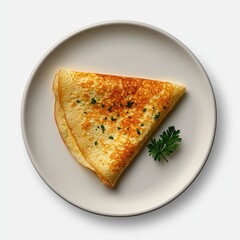 Crispy Golden Pancake on Simple White Plate