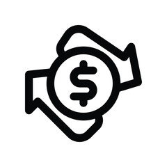 money transfer line icon. vector icon for your website, mobile, presentation, and logo design.