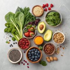 Healthy food for balanced flexitarian mediterranean diet concept
