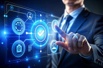 Futuristic software update interface with glowing progress bar. Software update application technology concept, Operating system, patch update, Improved security