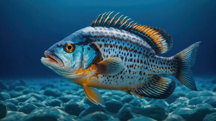 Fototapeta premium Colorful Spotted Fish Underwater,Aquatic Life