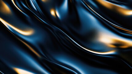 Fototapeta premium Abstract swirling pattern of blue and gold textures. Modern, futuristic background for design or abstract art.