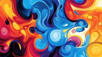 Abstract swirling colors, vibrant hues, dynamic design, fluid motion background, ideal for website banners