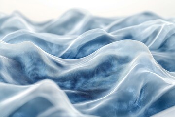 Abstract polygonal waves with transparent textures, Generative AI
