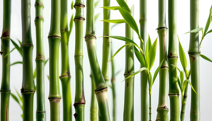 Lush Green Bamboo Shoots Vibrant Natural Serenity Background