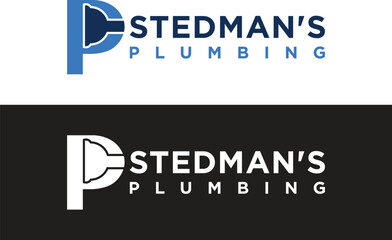 p letter logo and plumbing logo design