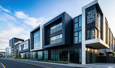 Obraz premium Modern Urban Streets with a Blend of Classic and Contemporary Architecture