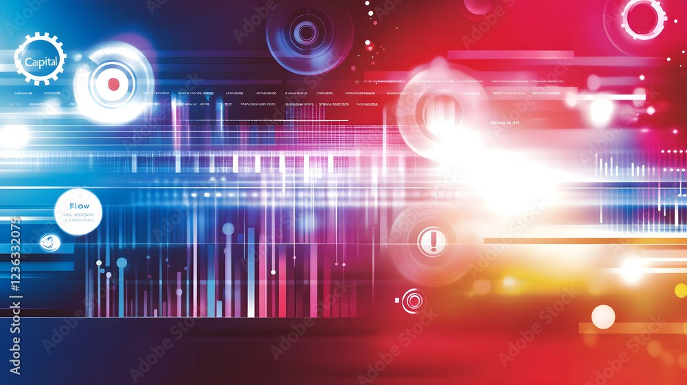 Poster dynamic technology visualization digital space data flow futuristic environment abstract viewpoint
