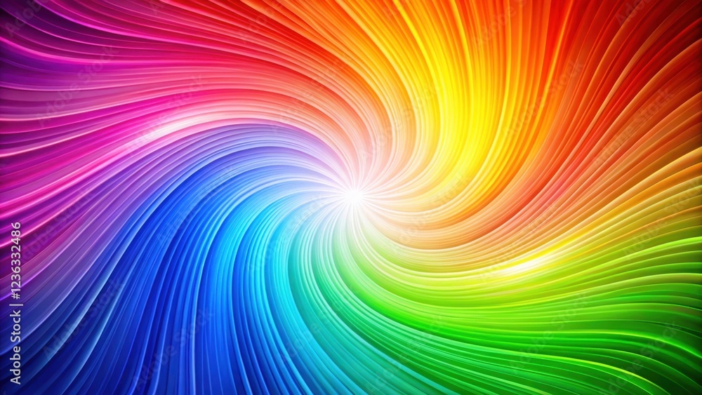 Poster a vibrant, colorful swirling vortex of abstract lines, creating an eye-catching and energetic visual