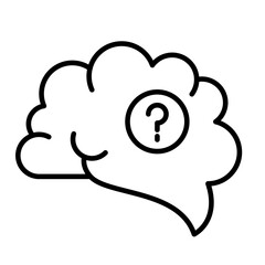 Alzheimer illness Icon, confusion, eldery