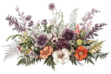 Fototapeta premium Elegant and fragrant bouquet made with flowers from a blooming garden, combining various blooms to create a truly stunning display of nature’s beauty.