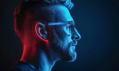 Digital Twin Avatar Creation with 3D Hologram and Neon Wireframe