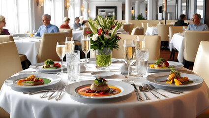 Fototapeta premium table setting at a restaurant