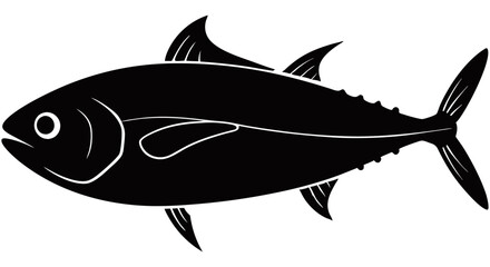 Vector Illustration Fish Silhouette Aquatic Animal Wildlife Ocean Sea Life Marine