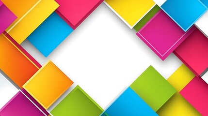 Abstract Colorful Squares Geometric Design Background