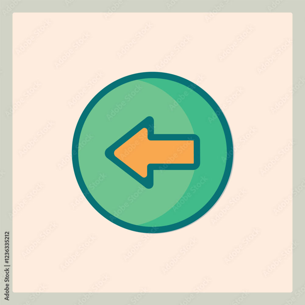 Poster iconic left arrow design for navigation and ux projects minimalist and clean