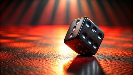 Black Dice on Red Floor - Dramatic Product Photography