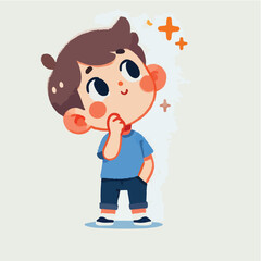 vector of a small child thinking