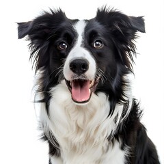 Happy Border Collie Dog with Bright Eyes and Fluffy Fur