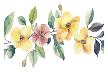 A big set of watercolor elements perfect for manual composition, including intricate flower illustrations and creative artistic elements to bring life to detailed floral designs.