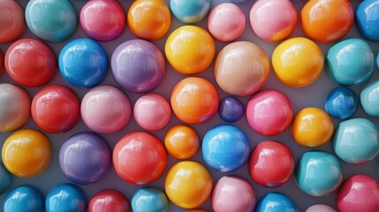 Obraz premium A creative visualization of colorful marbles arranged in playful patterns 