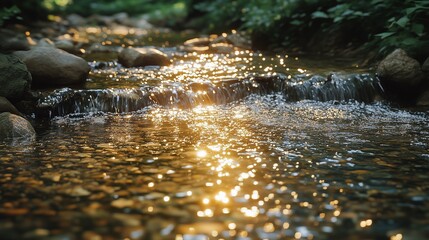 Fototapeta premium An artistic capture of light reflecting off a shimmering stream 