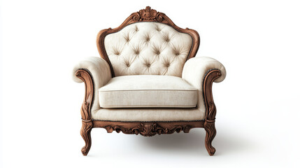 Classic Armchair – Timeless Design on a White Background