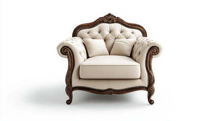 Classic Armchair – Timeless Design on a White Background