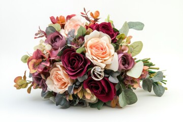Fototapeta premium Bridal Bouquet with Rings