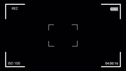 Video camera recorder screen interface with alpha channel, Recording camera screen interface with timer on a transparent background , Camera recording screen overlay