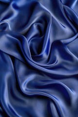 Fototapeta premium Close-up of luxurious blue velvet fabric with ruffled texture.