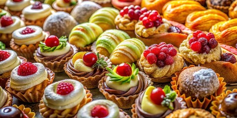 Classic Italian Pastries Close Up