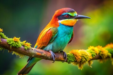Fototapeta premium Close-up of a Bird Perched on a Branch in Stunning 4K Detail