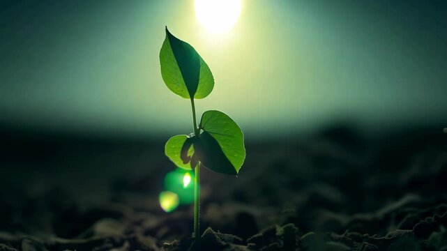 Green sprout, hope for cracked earth in the desert of Africa. Water problems, global warming, drought, water shortage in the world, health problems, poverty and misery in countries. Climate change: fr