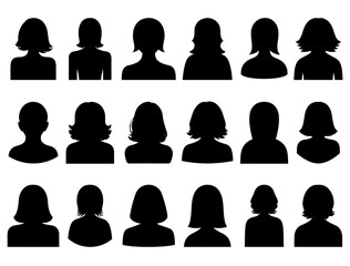 WOMEN PROFILE SILHOUETTE ON WHITE BACKGROUND