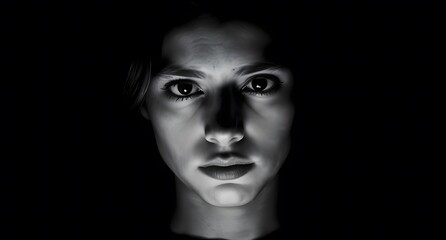 "Black-and-White High-Contrast Portrait | Dramatic Lighting & Artistic Shadows"