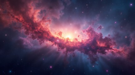 colorful cosmic galaxy scene featuring vibrant stars and a swirling nebula in space