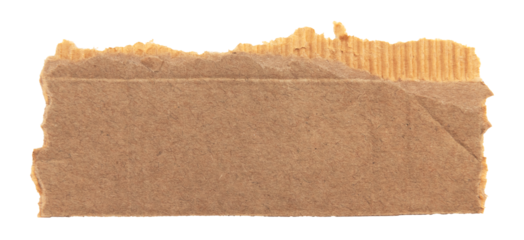 Piece of torn cardboard on a white background. Torn cardboard isolate