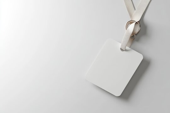 Blank badge, white lanyard, mockup, studio, identity